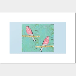 Chaffinches on branches Posters and Art